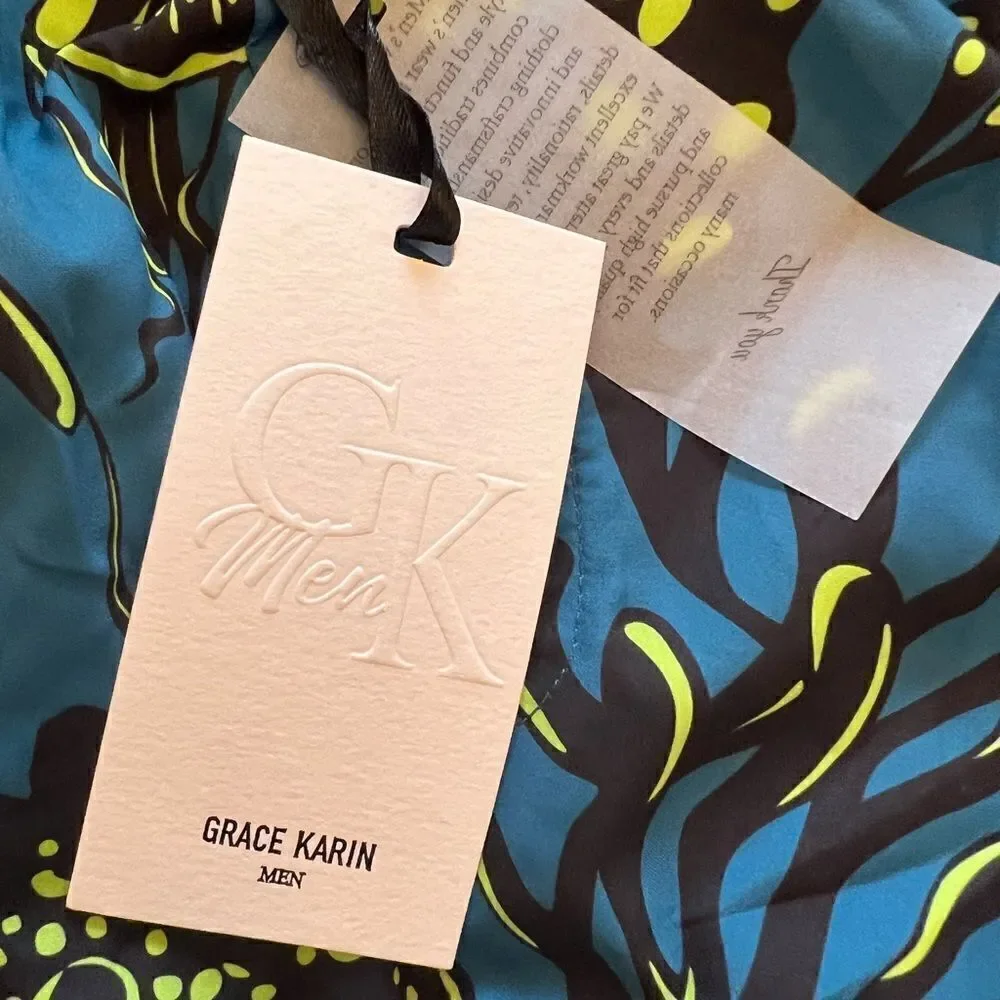 NWT GRACE KARIN Men's Quick Dry Swim Trunks Loose Fit Beach Shorts with Pockets